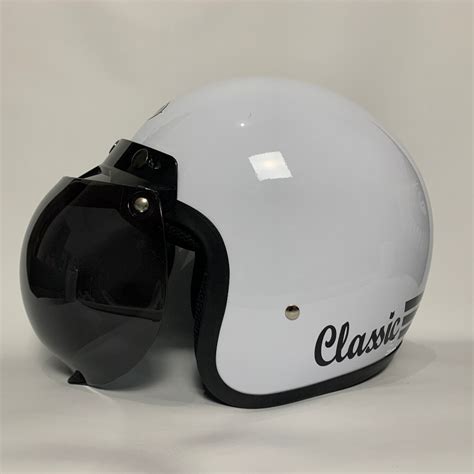 Jual Promo Helm Bogo Putih Glossy Classic Polos Solid Sni Dewasa