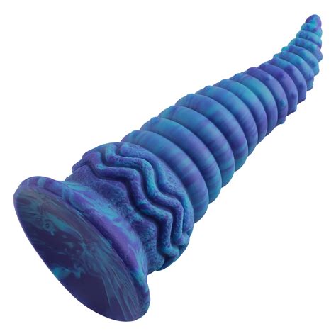 Wildolo Anale Spiral Fantasy Zuignap Dildo 24 Cm Blauw Hismith