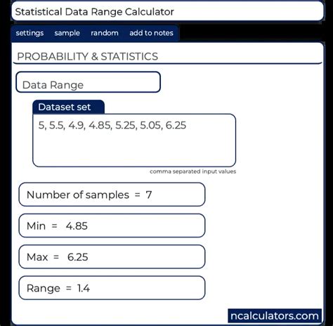 Statistics Data Range Calculator