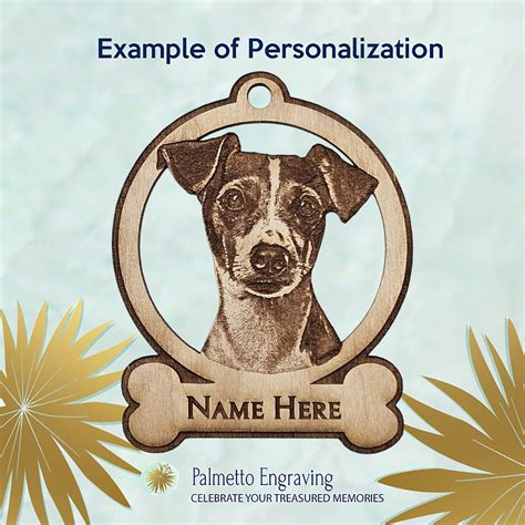 Rat Terrier Ornament Personalized Palmetto Engraving