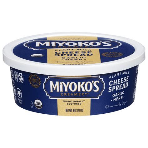 Miyoko S Creamery Garlic Herb Plant Milk Cheese Spread 8 Oz Delivery