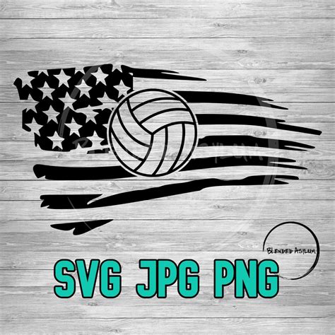 American Flag Volleyball SVG PNG Digital Cut File Volleyball Svg