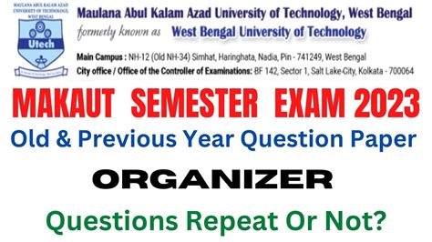 Makaut Semester Exam Previous Year Questions Organizer