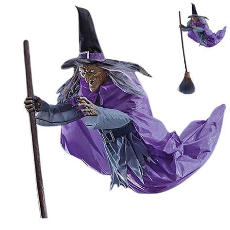 12 Ft Hovering Witch Halloween Decoration Spooky Outdoor Halloween