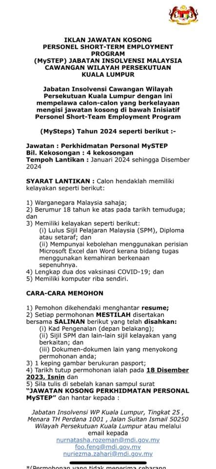 Iklan Jawatan Jabatan Insolvensi Malaysia Jobs Hub