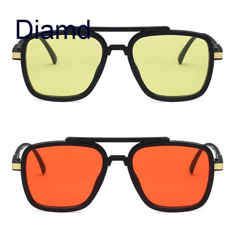 Diamd Korean Mens Sunglasses Square Brand Design Sun Glasses Mirror Shades Glasses Unisex