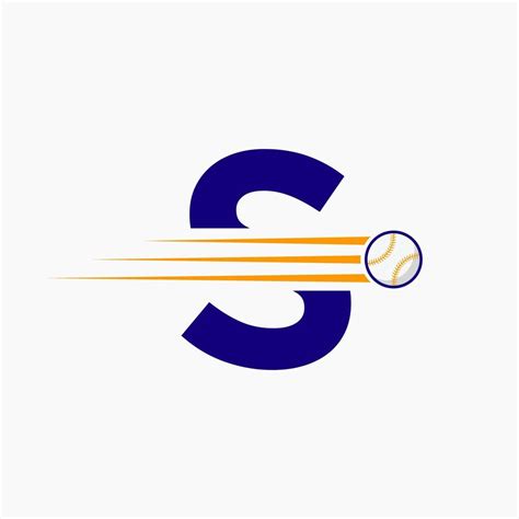 Initial Letter S Baseball Logo With Moving Baseball Icon 22947695