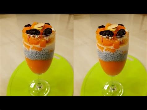 Mango Sabja Pudding Recipe Mango Basil Seeds Pudding Mango Pudding