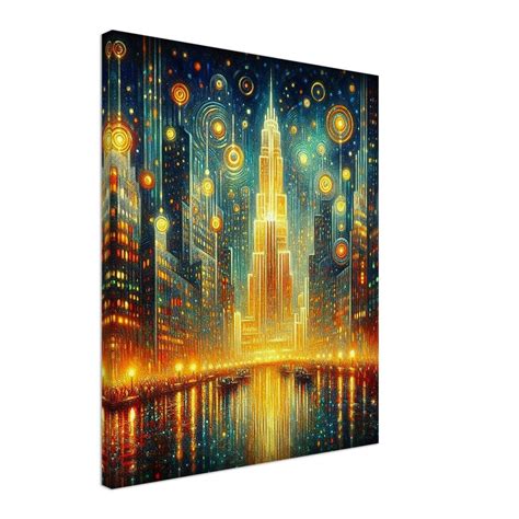 Art Deco Wall Art art Deco Chrysler Building on Slim Canvas Art Wall ...