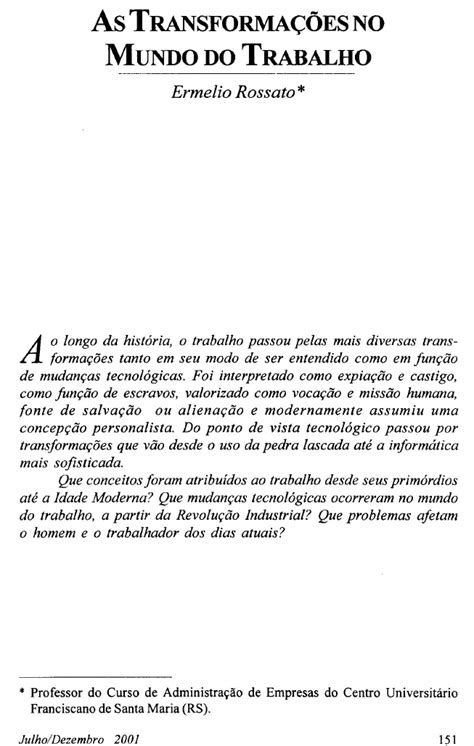 Texto Transformacões Do Mundo Do Trabalho Serviço Social E Processos De Trabalho