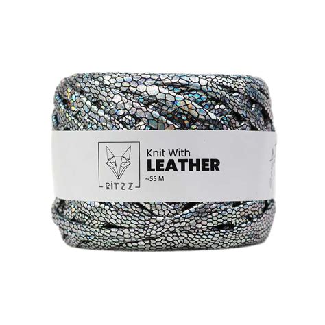 Ritzz Leather Snake Deri Görünümlü İp Gümüş Siyah