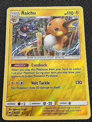 Raichu Reverse Holo Prices Pokemon Burning Shadows Pokemon Cards