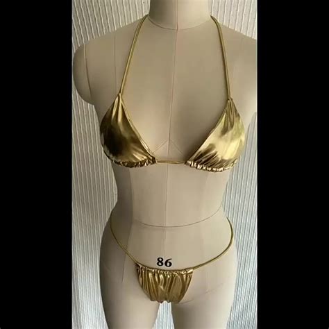 Liu Ming Hot Selling More Colorful Women Sexy Gold Extreme Micro Thong 2 Piece Bikini Buy