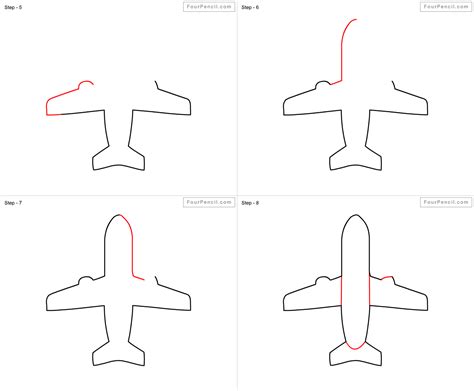 How to draw simple airplane step by step - nomsusa