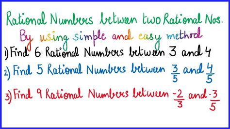 Rational Numbers Between Two Rational Numbers Class 9 Very Easy And Simple Method Ex 1 1