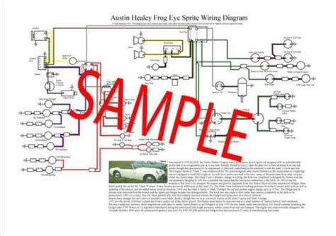 Austin Healey Frogeye Sprite Colour Wiring Diagram A3 And Laminated Ideal T Ebay