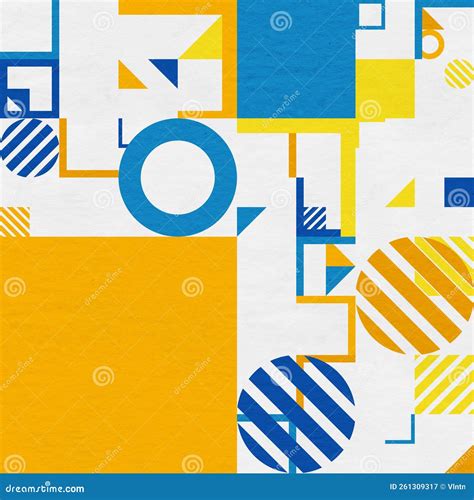 Abstract Geometric Figures Bauhaus Background Stock Illustration