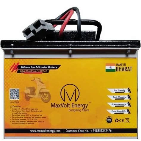 Maxvolt Energy 60v 24ah Lithium Ion Battery Pack Model Name Number Meiples60024 Capacity 500