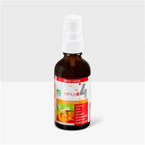 Immuno 4 Spray gorge bio – Laboratoire Mint-e