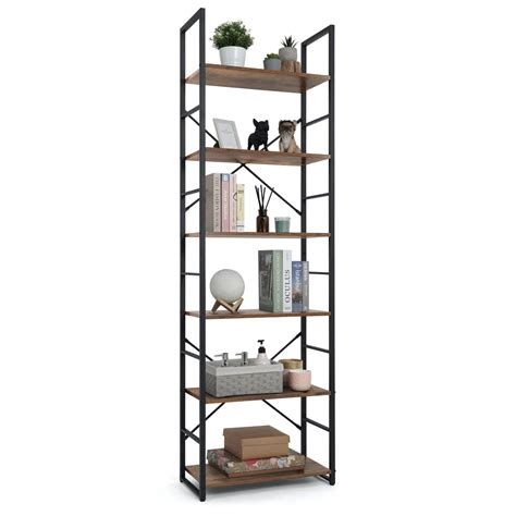 Amazon CAPHAUS 6 Tier Bookshelf 24 Inch Width Free Standing Shelf