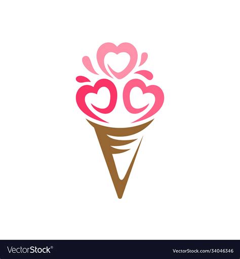 Love ice cream logo design Royalty Free Vector Image