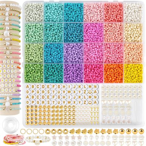 3mm Glass Seed Beads For Bracelet Jewelry Making 24 Colors Bracelet Making Kit For Girls Adults