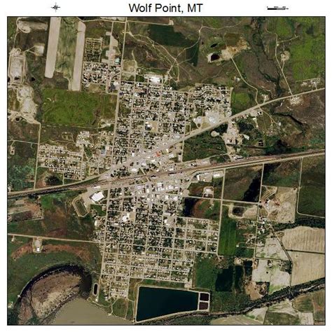 Aerial Photography Map of Wolf Point, MT Montana