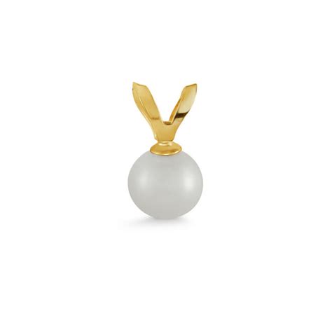 Pendentif pour enfant avec perle véritable Or jaune 14K Color jaune