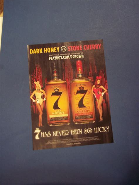 Seagrams 7 Dark Honey And Stone Cherry Whiskey Print Ad