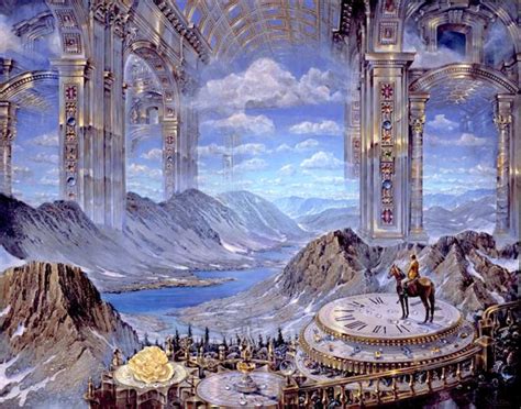 Cathedral And Mountains Fantasy Landscape Visionary Art Fantastic Art