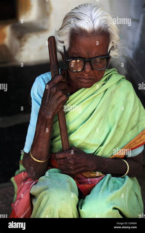 Old Woman Andhra Pradesh South India Stock Photo Alamy