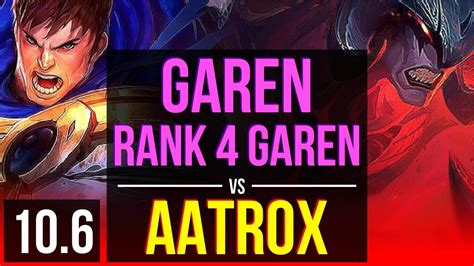 GAREN Vs AATROX TOP Rank 4 Garen 700 Games KDA 8 0 3 Legendary