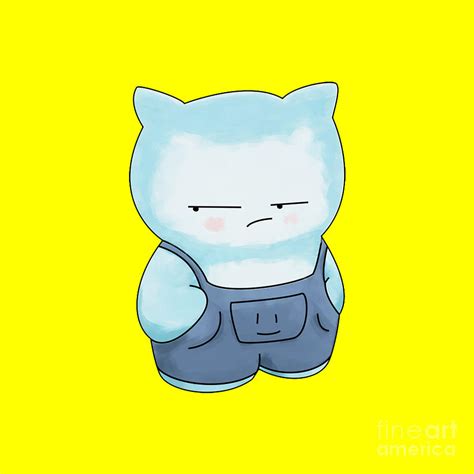 Funny Cartoon Angry Blue Cat Meme Blue Cat Drawing by Ricardo E Julian ...