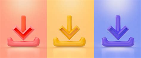 Download Sign Red Yellow And Purple Color 3d Render Concept For Save