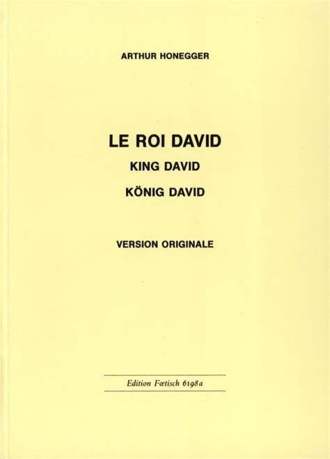 Le Roi David Version originale König David King David de Arthur