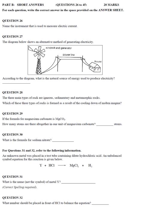 Grade Science Second Term Test Papers