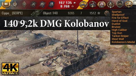 Object 140 Video In Ultra HD 4K 140 9 2k DMG Kolobanov 7 Kills 3180