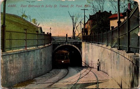 St Paul Minnesota MN Selby Street Tunnel Entrance Trolly Streetcar TCRT