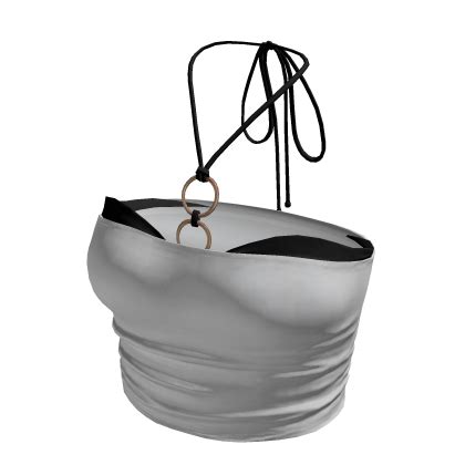 White Urban Summer Beach Black Bikini Tube Top Roblox