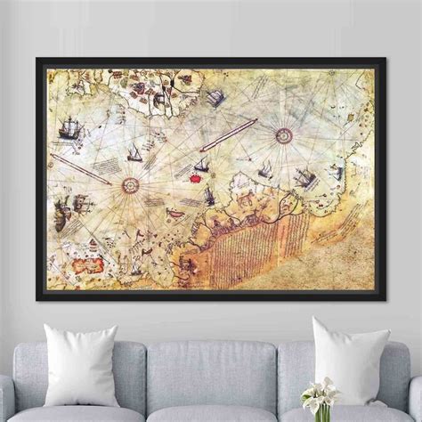 The Piri Reis Map Ottoman Empire Map Vintage Map Large Wall Map Antique World Map Old Map