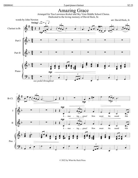 Amazing Grace Arr David Heck Jr By Traditional Sheet Music For