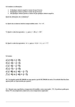 Atividade Sobre N Meros Inteiros E Ano Sinta A Vibra O De