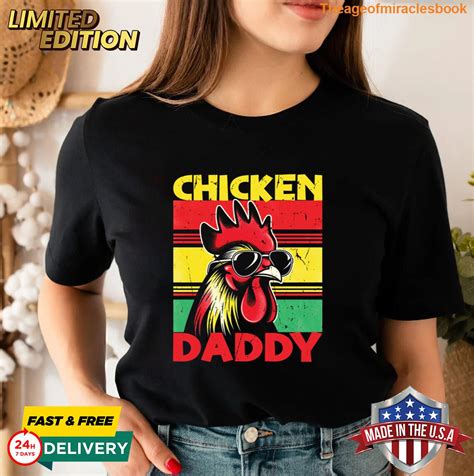 Best Cluckin Dad Ever Fathers Day Funny Chicken Dad Farmer Essential T