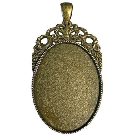 Floral Top Oval Pendant Mount Pendant Mount Bronze Mount X Mm