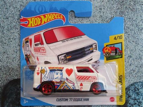 Hot Wheels Custom Dodge Van White Chess Jack HW Art Cars Birthday Gift Miniature