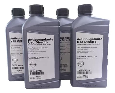 Anticongelante Nissan Original Color Azul 946ml 4 Pzas Meses sin interés