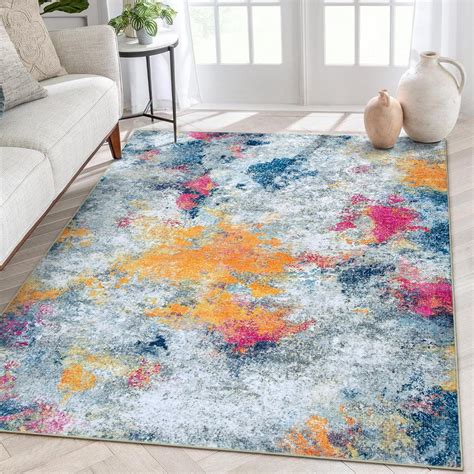 Amazon Beeiva Abstract Machine Washable Rug Modern Area Rugs X