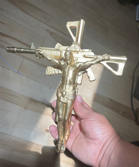 American Jesus Ar 15 Crucifix Jesus Art Wall Jesus Etsy