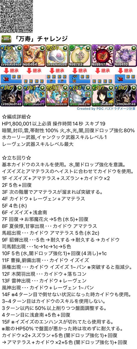 ユート編成メモ On Twitter 〜 未知の新星【超重力ノーコン】 永刻の万龍 〜 カイドウpt 周回編成 1周9~10分台です