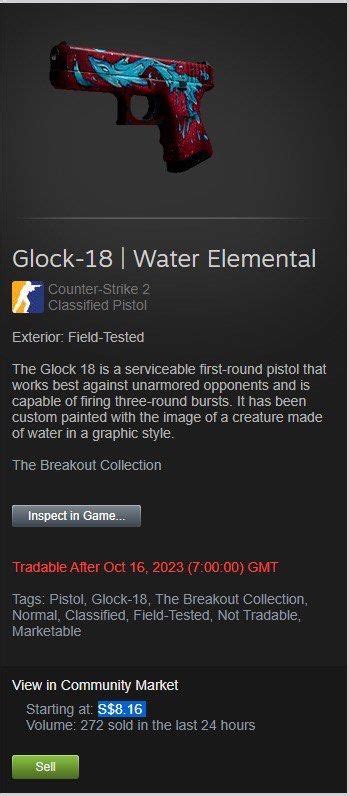 Csgo Cs2 Glock 18 Water Elemental Ft [buff Price] Hobbies And Toys Toys And Games On Carousell